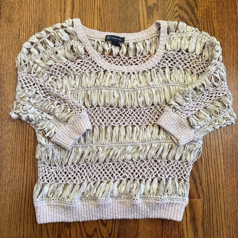 I.N.C. International Concepts Hook Loop Tan Sweater Size Small